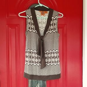 Luxurious Tory Burch 100% Silk, Sleeveless Tunic. size small